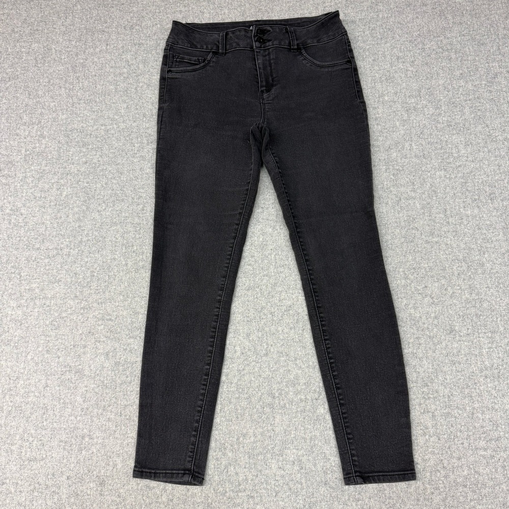 d.jeans | Skinny Jeans | 10 | Black | Stretch Cotton Repreve Double Button Fly